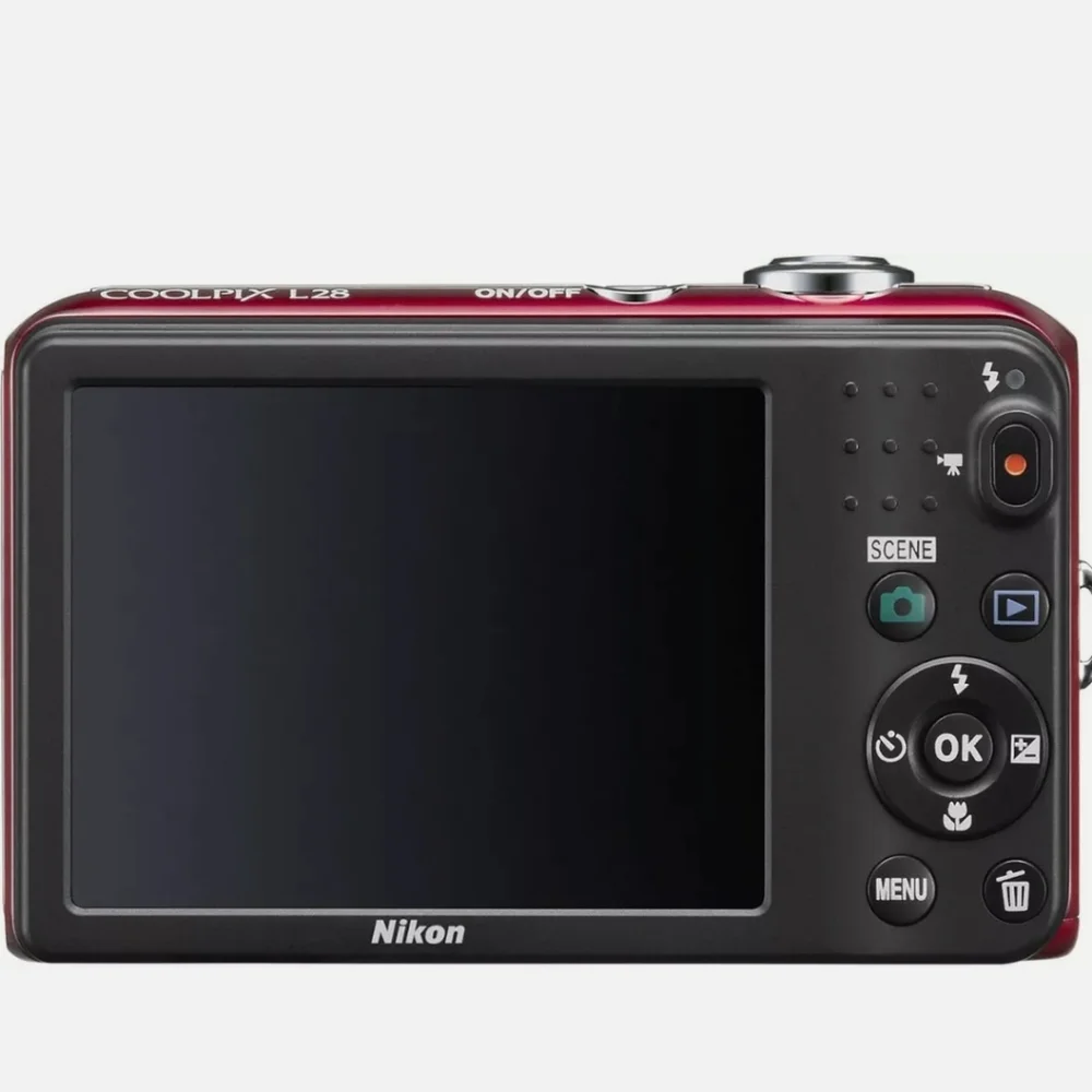 Nikon NON-FUNCTIONAL Red COOLPIX L28 20.1 MP Digital Camera 5x Zoom Lens - Picture 8 of 11